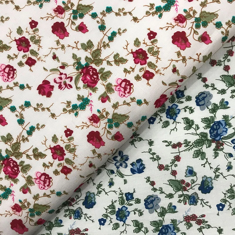 Floral Printed Fabric for Dress, 100% Cotton, Poplin, Woven, DIY Shirt, Skirt, Handmade Sewing, Quilting, Small Floral