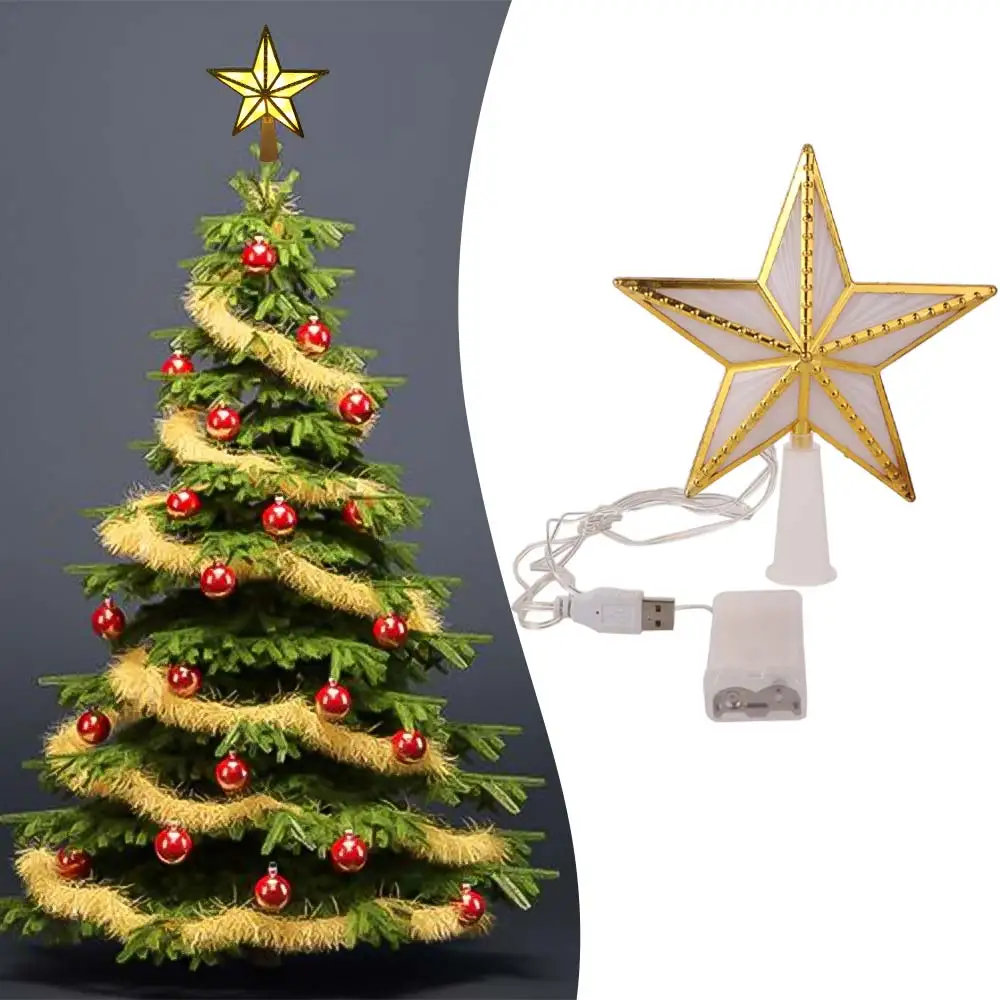 

Plastic Christmas Tree Top Star Lovely Glowing Christmas Decorative Star Light Lightweight Star-Shaped Light for Home