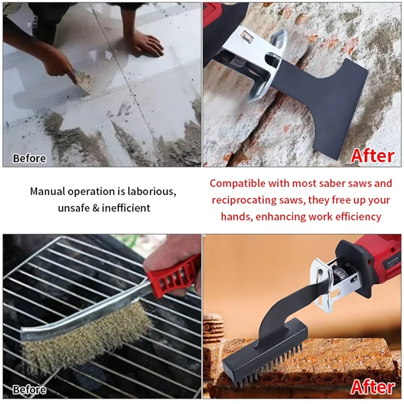 

ABGE-Набор щеток для шпателя для сабельной пилы Лопата для сабельной пилы и проволочная щетка для удаления грязи на плитке