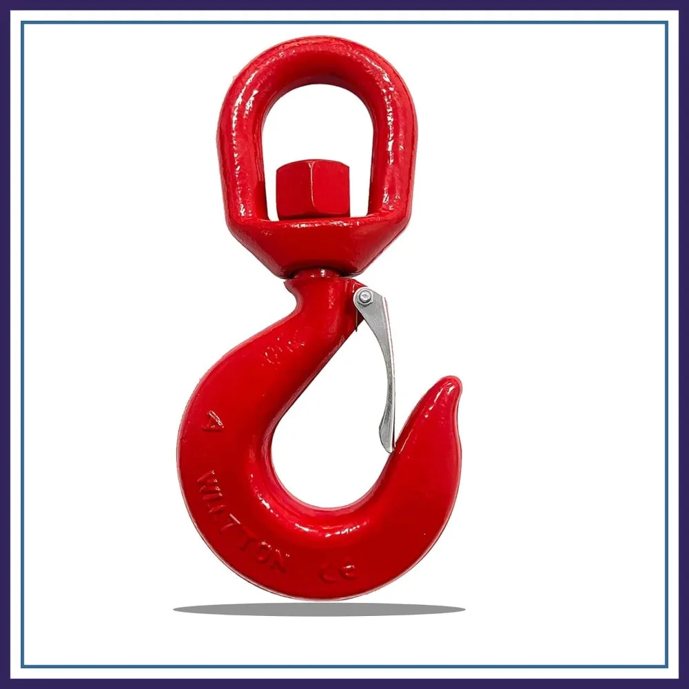 

7 Ton Heavy Duty Swivel Hook, 360° Crane Lifting Hook with Safety Latch, 15400 lbs Rotating Hoist Hook, G80 Swivel Chain Hook