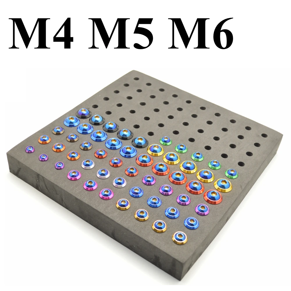 5Pcs Titanium Blue M5x8 M5x10 M5x12 M5x16 M5x20 M6x10 M6x12 M6x16 M6x20 M6x25 M6x30 M6x35 M8x16 M8x20 M8x25 Round Head Bolts