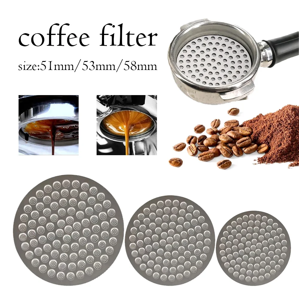 

Coffee Puck Screen 1Pc 304 Stainless Steel, Reusable Espresso Filter Mesh for 51/53/58mm Portafilter
