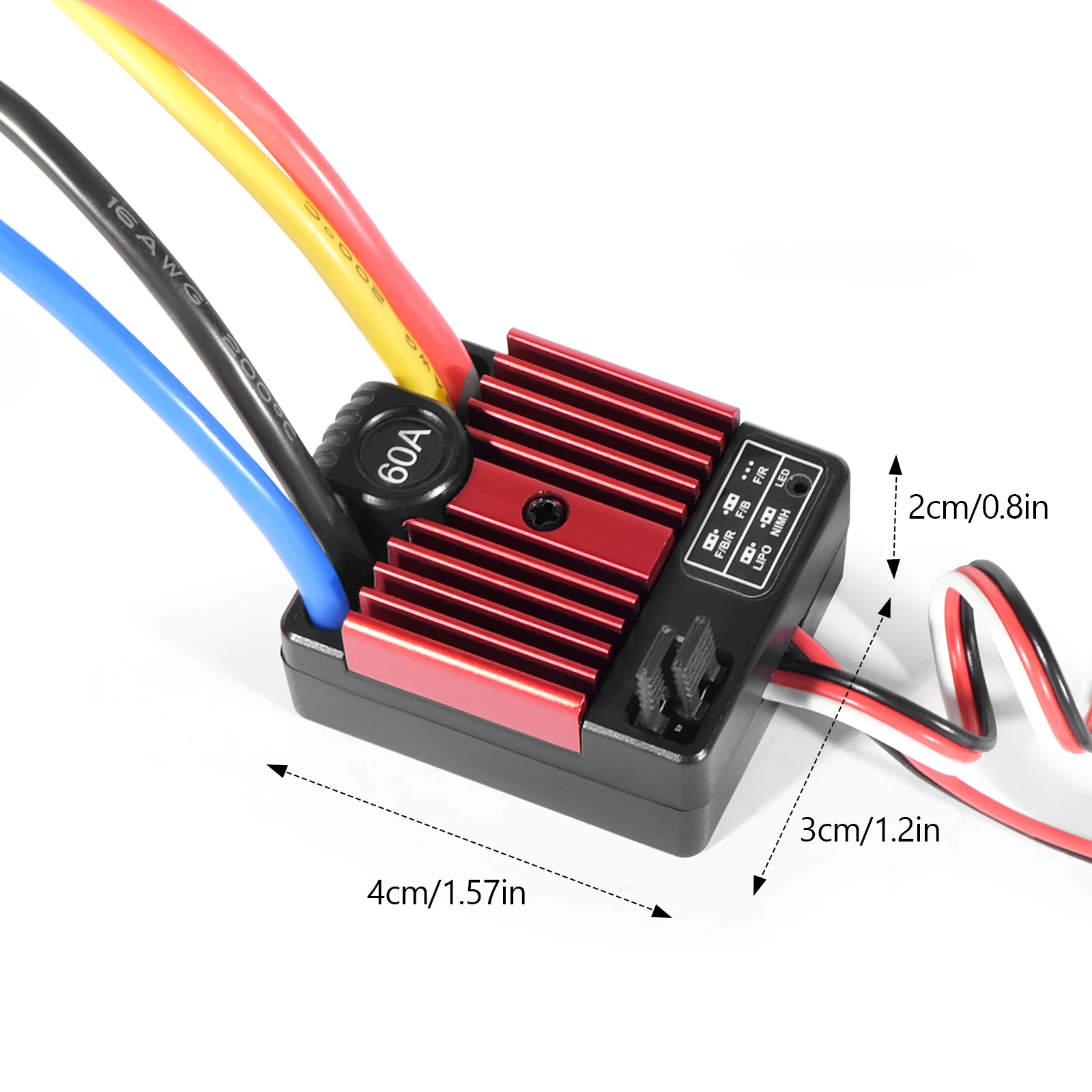 Ysido hg1060 60a rtr escovado esc controlador de velocidade elétrica 6v/3a para 1/10 rc carro traxxas trx4 trx6 d90 redcat caminhão rastreador barco