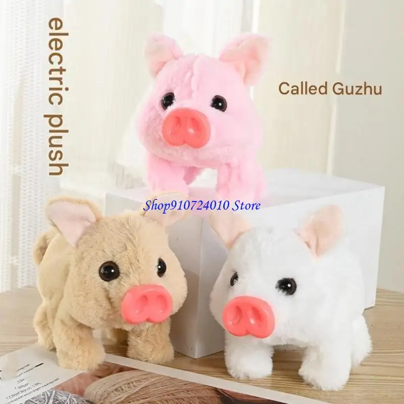 77HD لعبة خنزير الحيوانات الأليفة الإلكترونية المحبوبة مع حركة واقعية وتأثيرات صوتية تشبه الحياة لرفيق الطفل لعبة تعلم الزحف #5