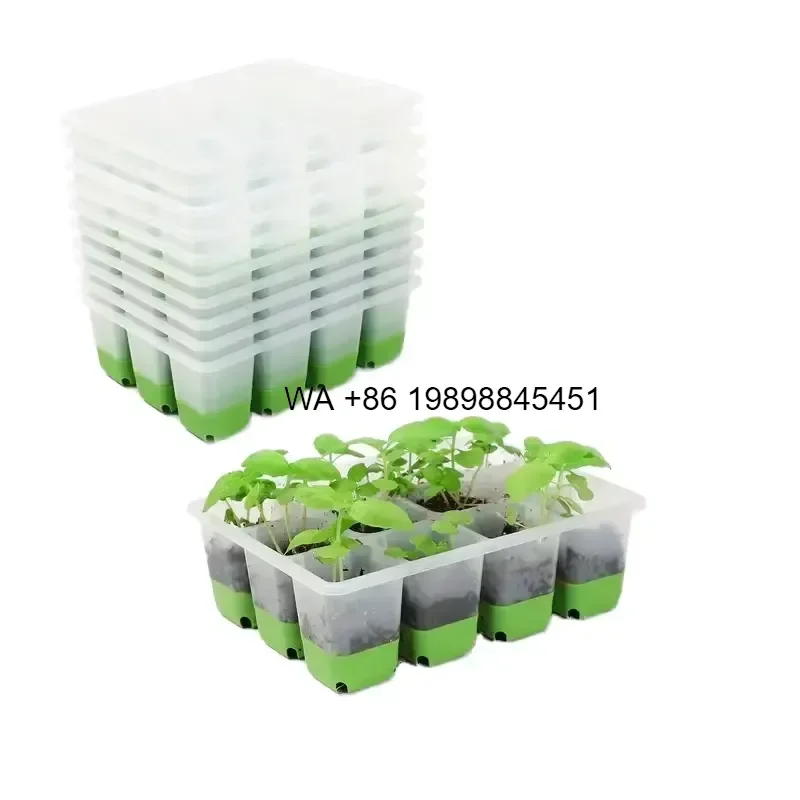 Wmwmnu for Silicone 12 Hole Seed Starting Trays with High Lid Nursery Planting Box Reusable Hole Gardening Germination