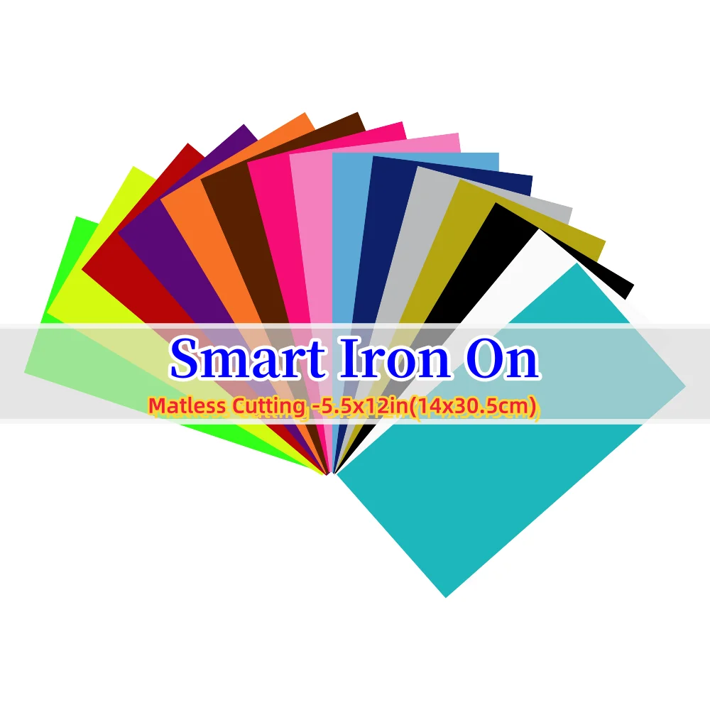 1Set Smart Iron On Vinyl for Cricut Joy, 5.5*12in HTV Vinyl - Matless Cutting, Smart Heat Transfer Vinyl for T-shirt Fabric