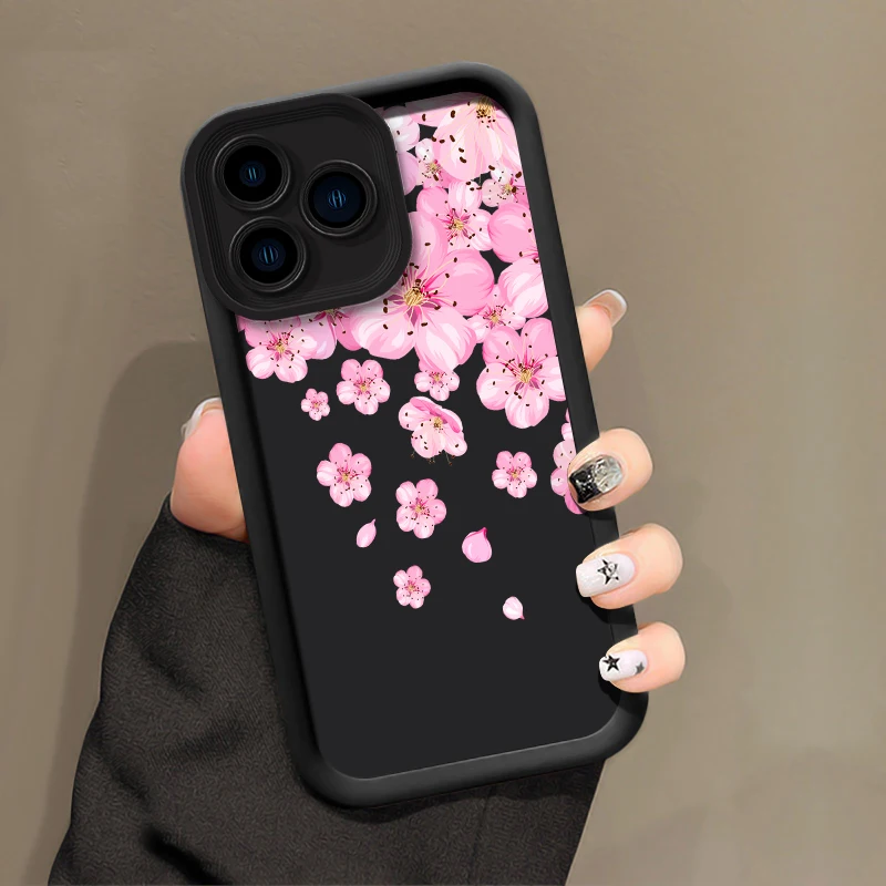 حافظة هاتف غير لامعة مقاومة للصدمات لهاتف Xiaomi Poco C65 M7 Pro M6 Plus M5s C55 C51 C40 C50 C31 M4 M3 M2 C61 غطاء مطبوع عليه زهور من البولي يوريثان الناعم