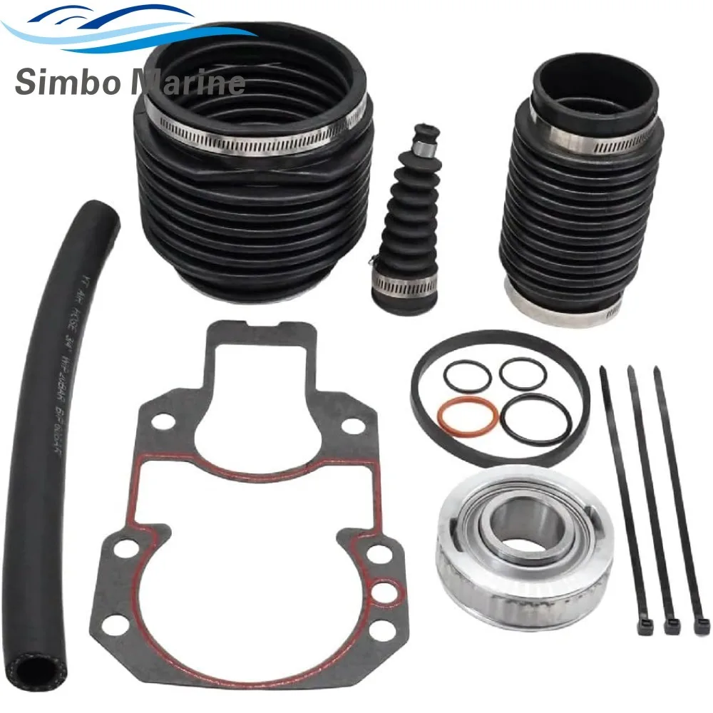 For MerCruiser Alpha one 1 Gen 2 two Transom Bellows Repair Reseal Kit with Gimbal Bearing 30-803099T1 27-94996T2 18-8206-1