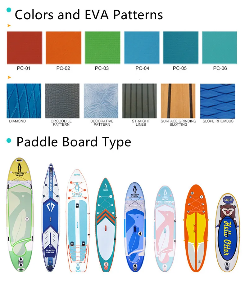 Inflatable Stand-Up Paddle Board SUP PVC Material for Ocean Waters