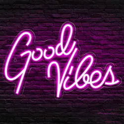 Good Vibes Neon Signs for Wall Decor, Neon Lights for Bedroom, Neon Led Sign for Room & Party Decor, Neon Lights Signs for Lover