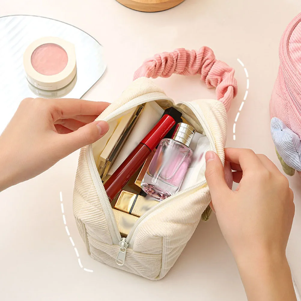 

2pcs Bags for Women Makeup Organizer Toiletry Container Sturdy Zipper Compact Design Jewelry Storage Travel Essential