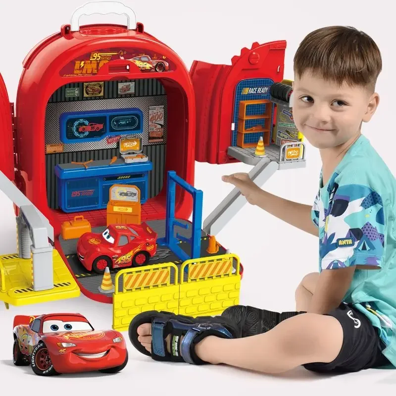 Disney Cars Lightning McQueen Cartoon Car Model Play House Toy Engineer Repair zaino creativo giocattolo per bambini regalo di festa