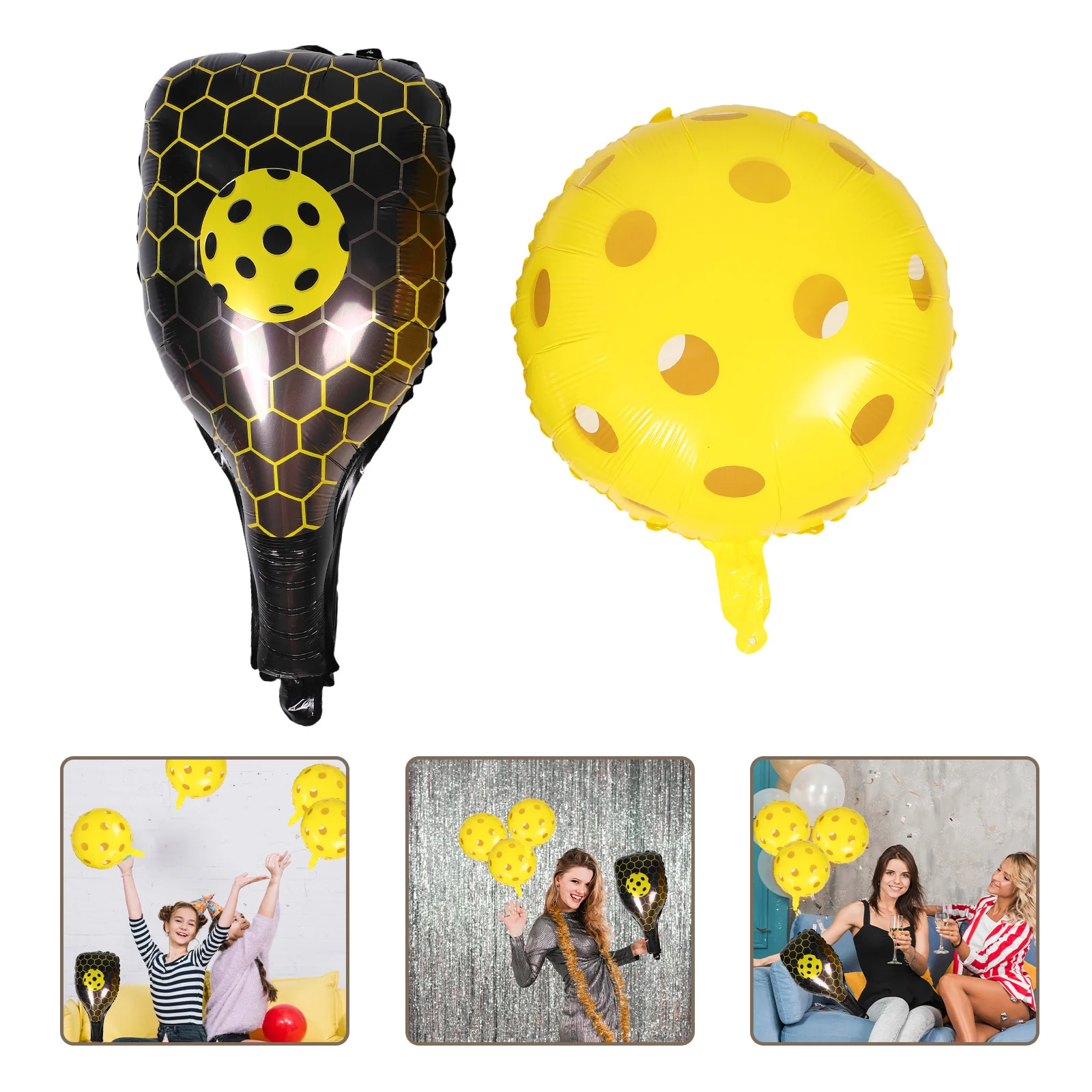 

1Set Inflatable Pickleball Paddle Balloons Aluminum Sports Balloons Birthday Party Decorations Outdoor Balloon Decor