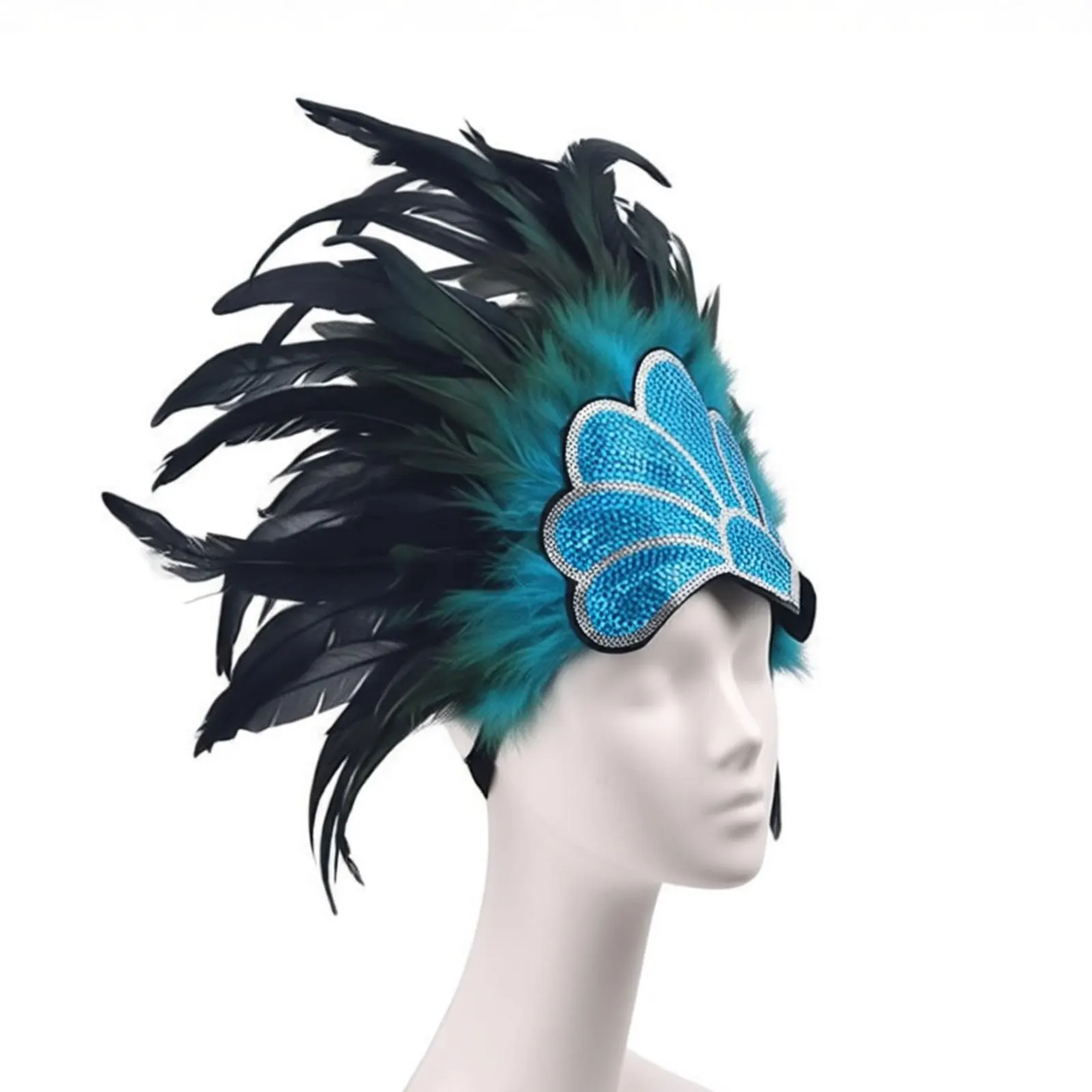 

Carnival Feather Headpiece Halloween catwalk Showgirl Headband Headpiece 1920s Vintage Gatsb Party Charleston Feather Headdress