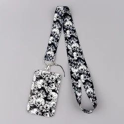 Skull Black and White Neck Strap Lanyard for Key Student ID Card Gym Charm Badge Holder Hang Rope Keyring Accessories Gifts