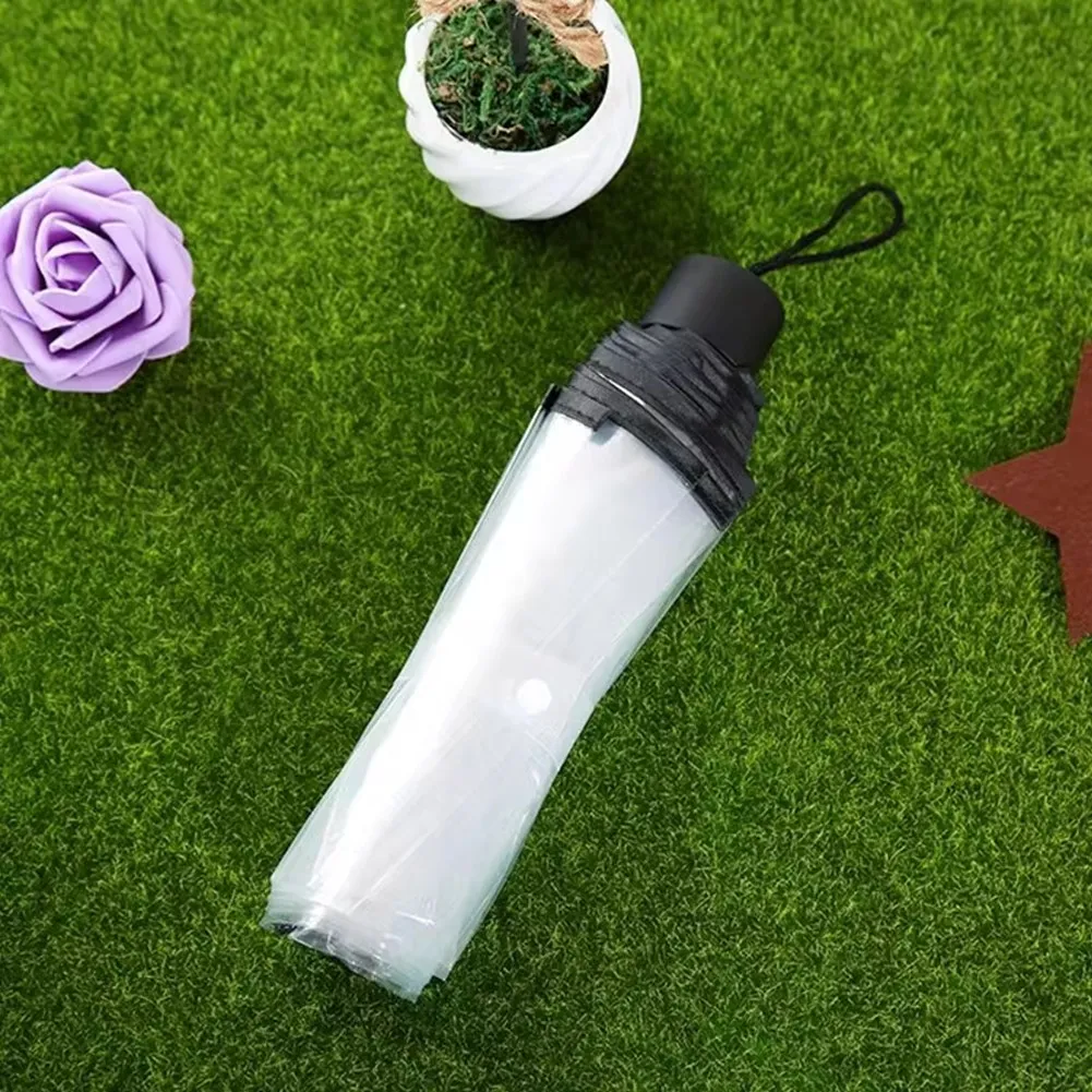 ร่มใสแฟชั่นหนาสําหรับคนดังออนไลน์ ร่มพับแบบพกพาแบบแมนนวลร่มที่จําเป็นในครัวเรือน