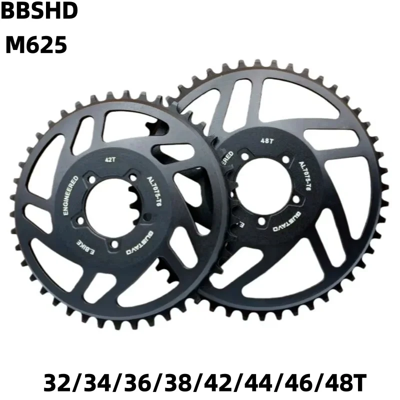 Plateau de chaîne en aluminium GUSTAVO pour vélo électrique, compatible avec moteur central Bafang M625 BBSHD 1000W, 32/34/36/38/42/44/46/48T