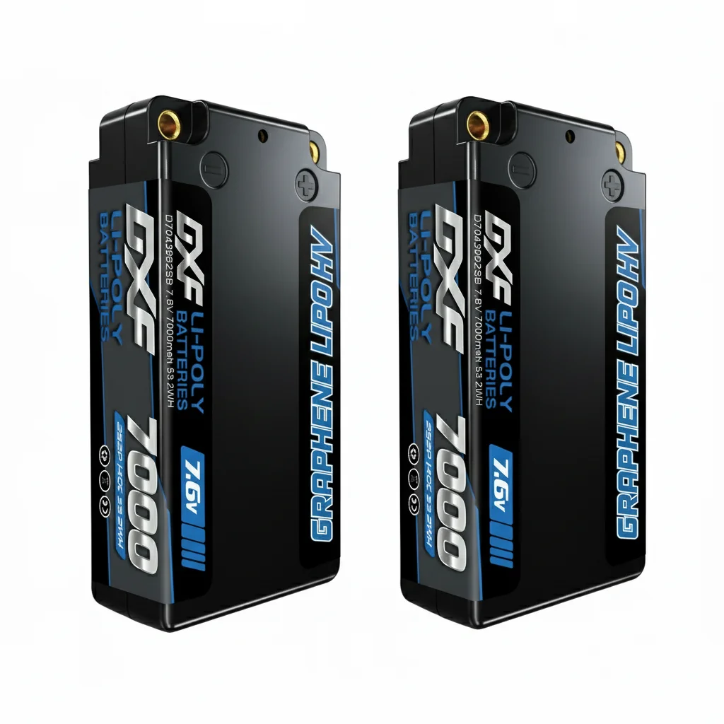 DXF 2S Shorty Lipo Akku 7,6V 7000mAh 140C 5mm T-Stecker Hardcase für 1/10 Buggy Truggy Offroad Boot Auto Truck RACING Helikopter