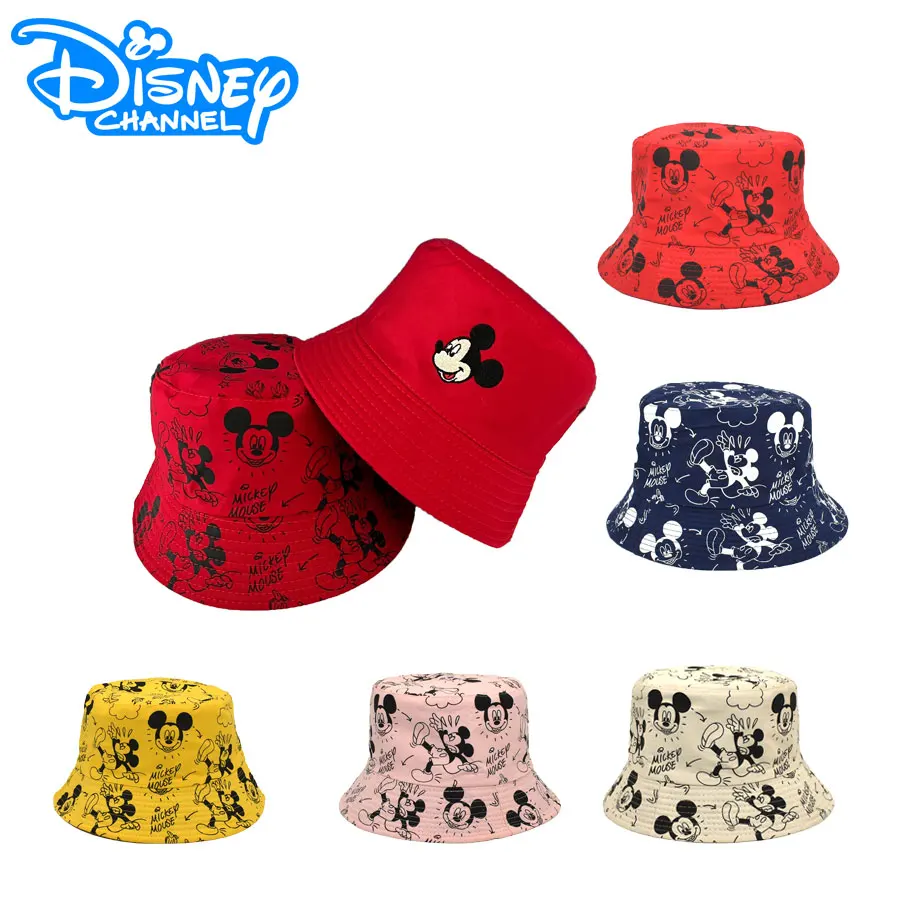 2024 Disney Mickey Mouse Bucket Hat Mickey Fishing Cap Cute Minnie Bob Ricard Panama Hats Summer Shade Cap Female Kids Caps Gift