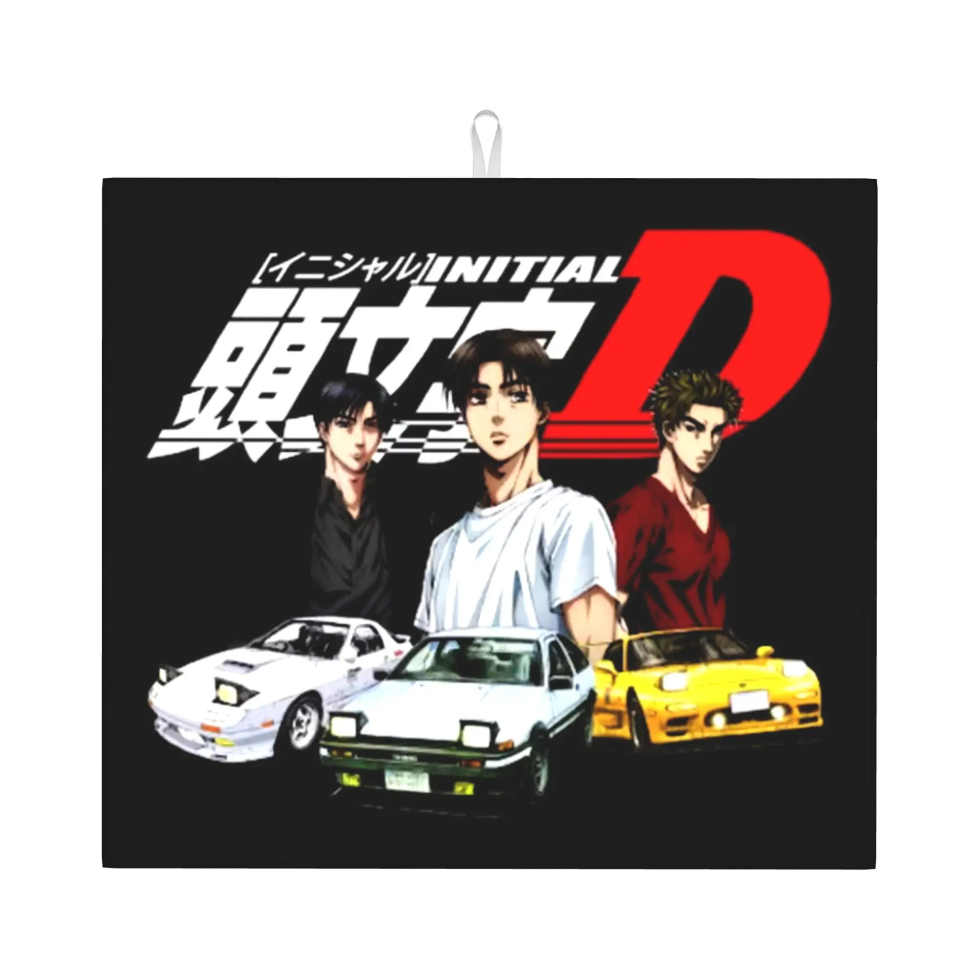 Initial D Mountain Drift Racing Non‑Slip Waterproof Absorbent Barware Tableware Oil Proof Reusable  Drying Mat For Kitchen