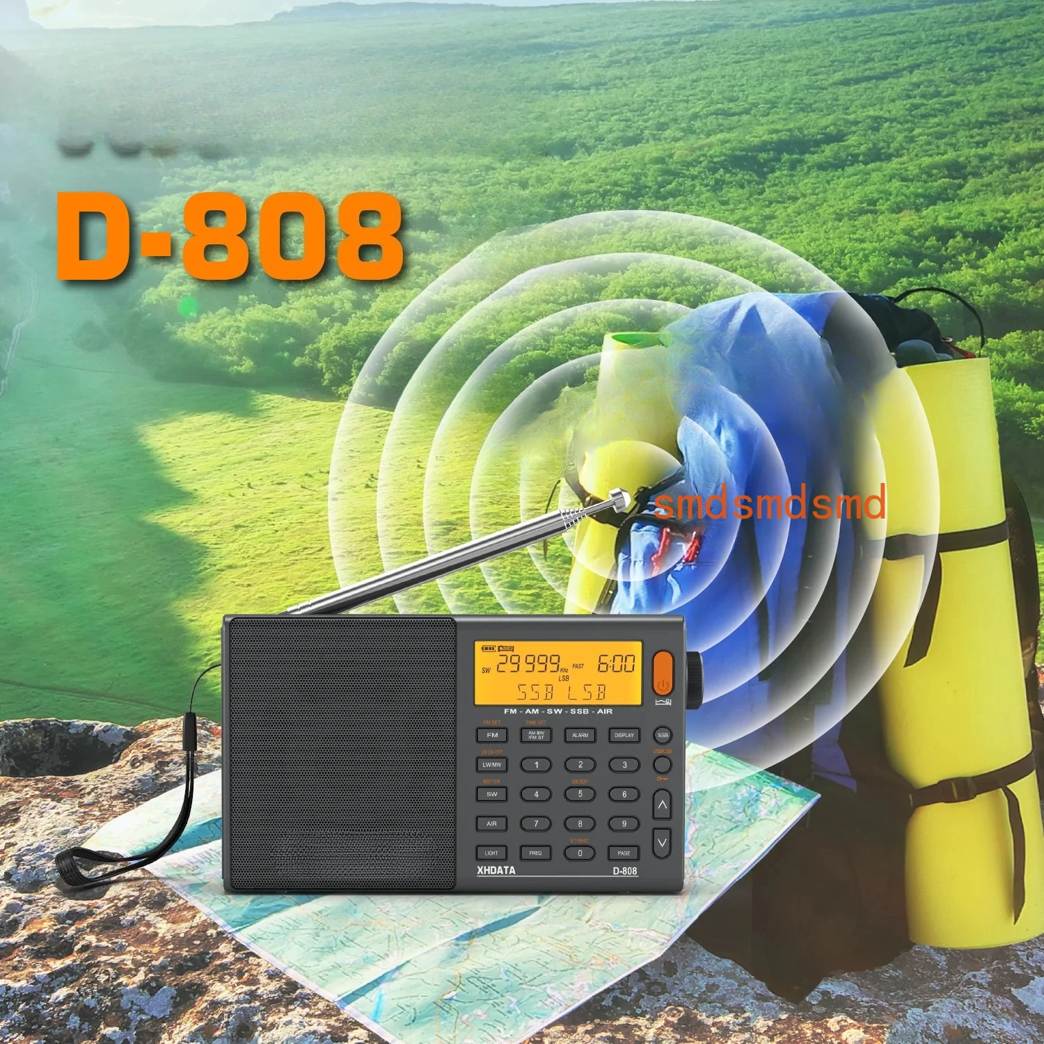 XHDATA D-808 Портативное радио AM/FM/SW/MW/LW SSB AIR RDS Радиодинамик с ЖК-дисплеем Будильник Стерео Радио D808 XHDATA D-808 Портативное радио AM/FM/SW/MW/LW SSB AIR RDS Радиодинамик с ЖК-дисплеем Будильник Стерео Радио D808