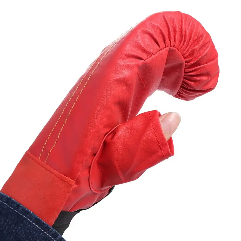 Breathable PU Leather Boxing Gloves Sponge Black Boxing Training Gloves Red Boxing Gloves Men Adult