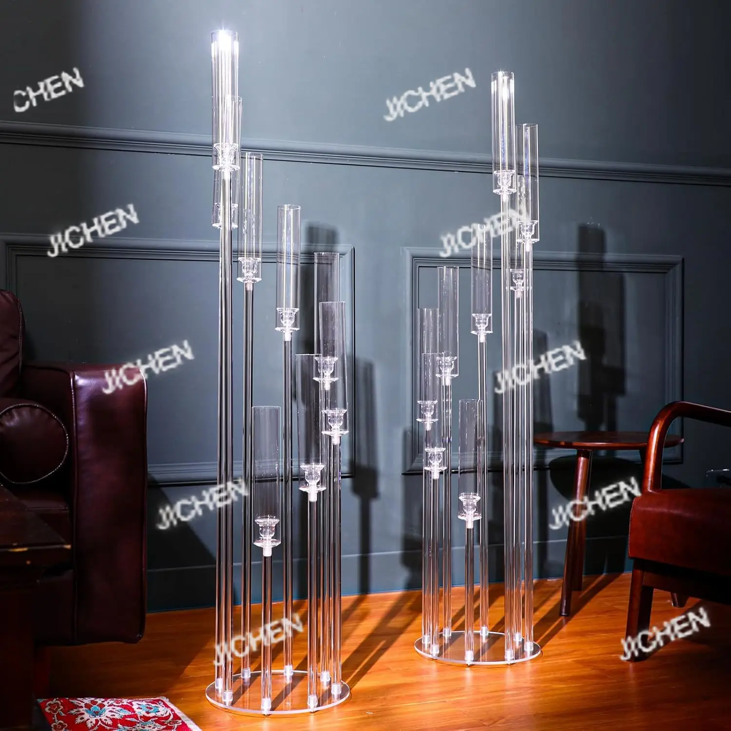 

JC 2pcs 4pcs 10pcs Wedding Decoration Centerpiece Candelabra Clear Candle Holder Acrylic Candlesticks for Weddings Event Party