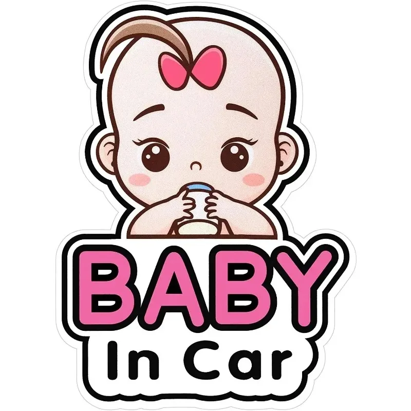 New Design Baby In Car Car Sticker Signs and Decals Girl Stroller Sticker, Notice Board Cute Baby Window 15cm   PVC KK