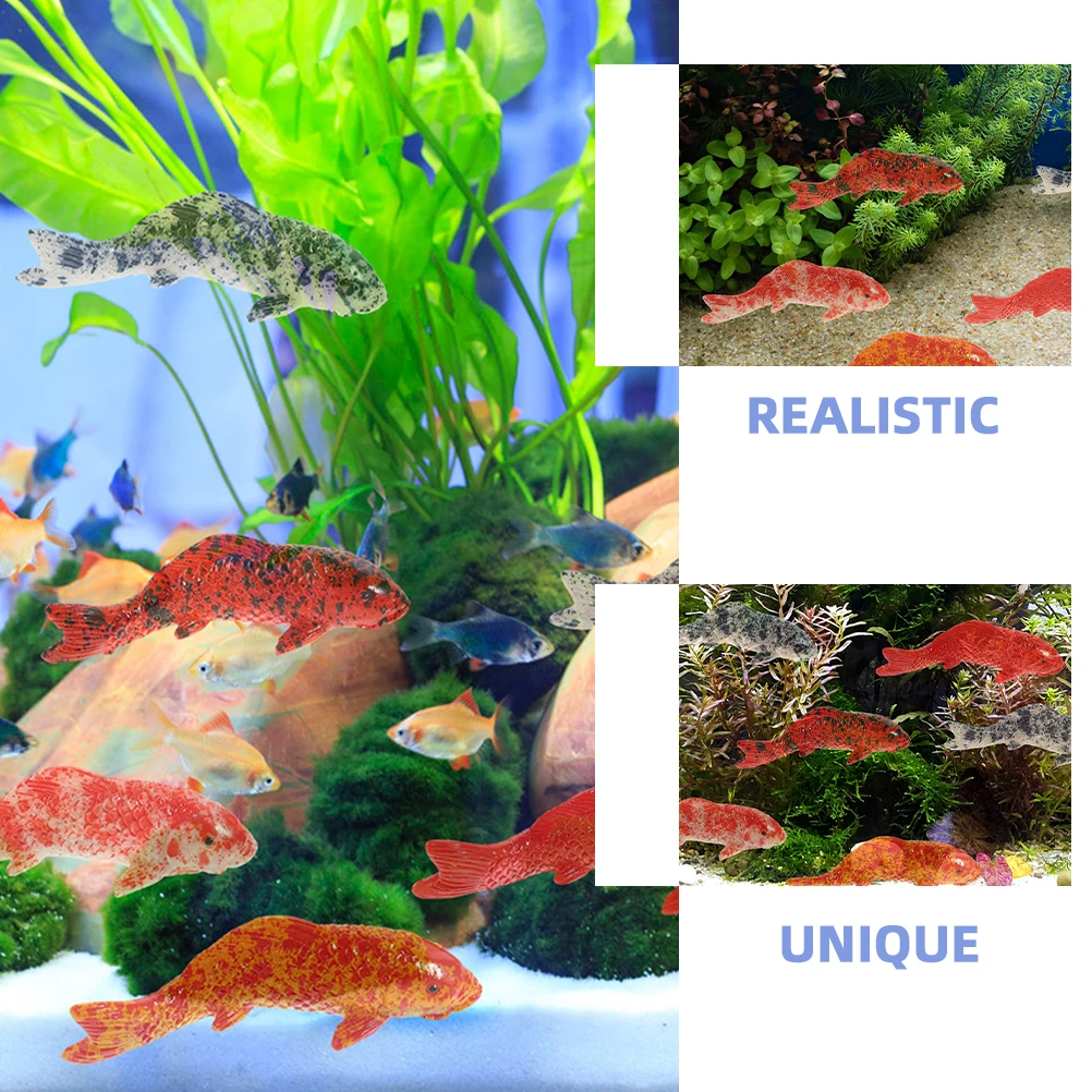 10 Pcs Realistic Fish Figurines Mini Aquarium Decor Plastic Goldfish Models Vibrant Fish Tank Naments Landscape Garden
