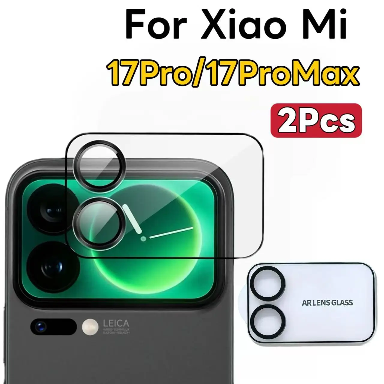 متوافق مع هاتف Xiaomi 17 Pro و17 Pro Max: واقيات عدسة الكاميرا، زجاج مقسى، مقاوم للكسر، سهل التركيب، عبوتان