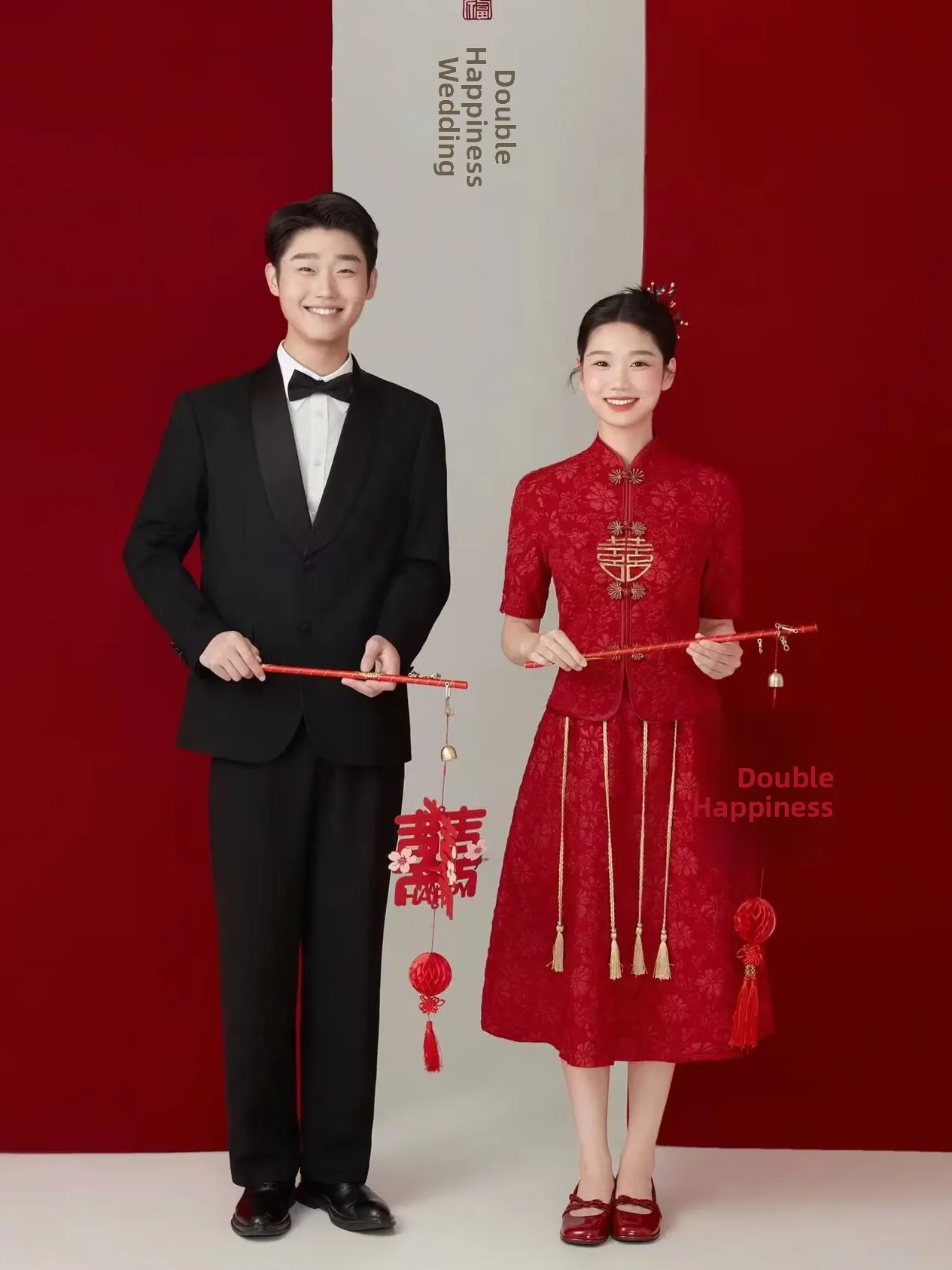 

New Red Wedding Dress Chinese Style Photography Studio Props Drinking Ceremony Traditional Costume Engagement Photo...