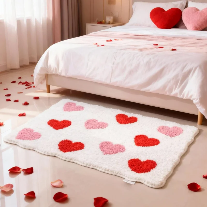 

Коврик для ванной VIKAMA Wave Edge Love Pattern, декоративный коврик для свадебной комнаты, износостойкий коврик для туалета и прихожей