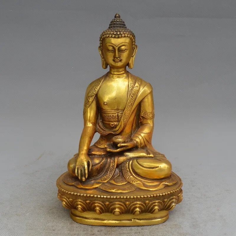 ibetan Buddhis Shakyamuni Bronze Tibetan Buddha Statue Metal Handicraft Home Desktop Decoration