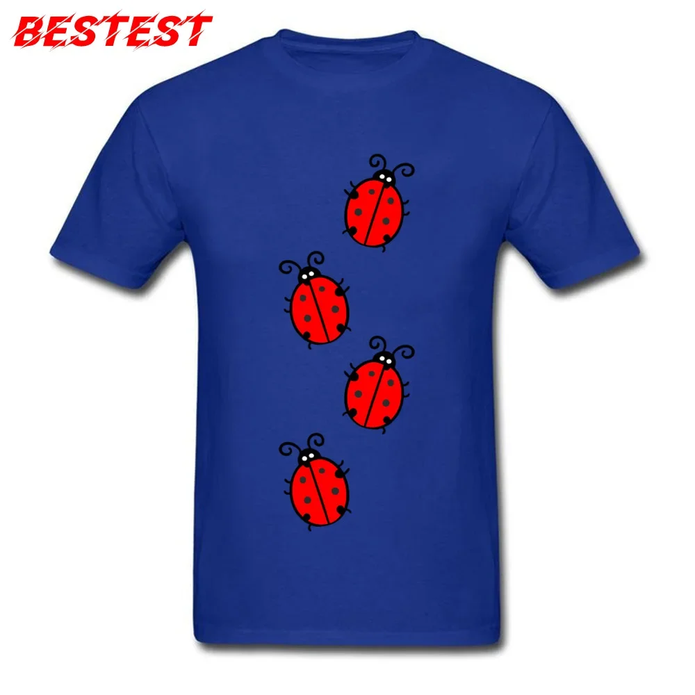 Ladybug Tee Summer Tops Men T-shirt Autumn Grey Tshirt Novelty Bugs Printed T Shirts Cotton Sweatshirts Garden Style