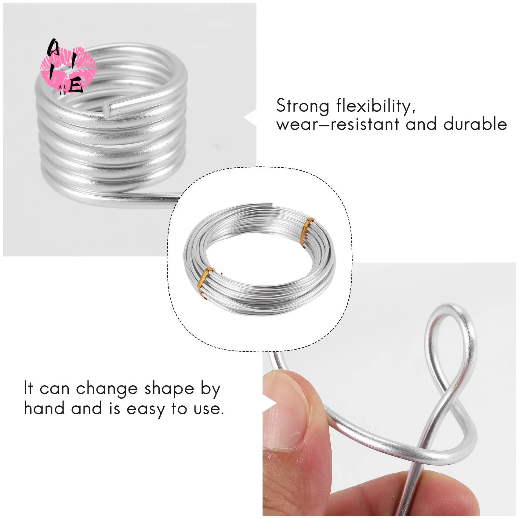 A11E-3Mm Aluminium Wire 10M Craft Silver Wire For Jewellery Making Clay Modelling Bonsai And Model
