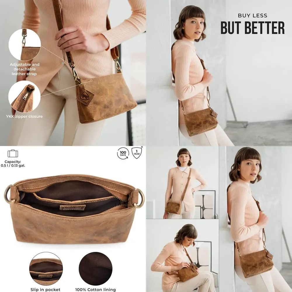 

Vintage Leather Shoulder Bag Marbella XS - Small Crossbody Purse for Women