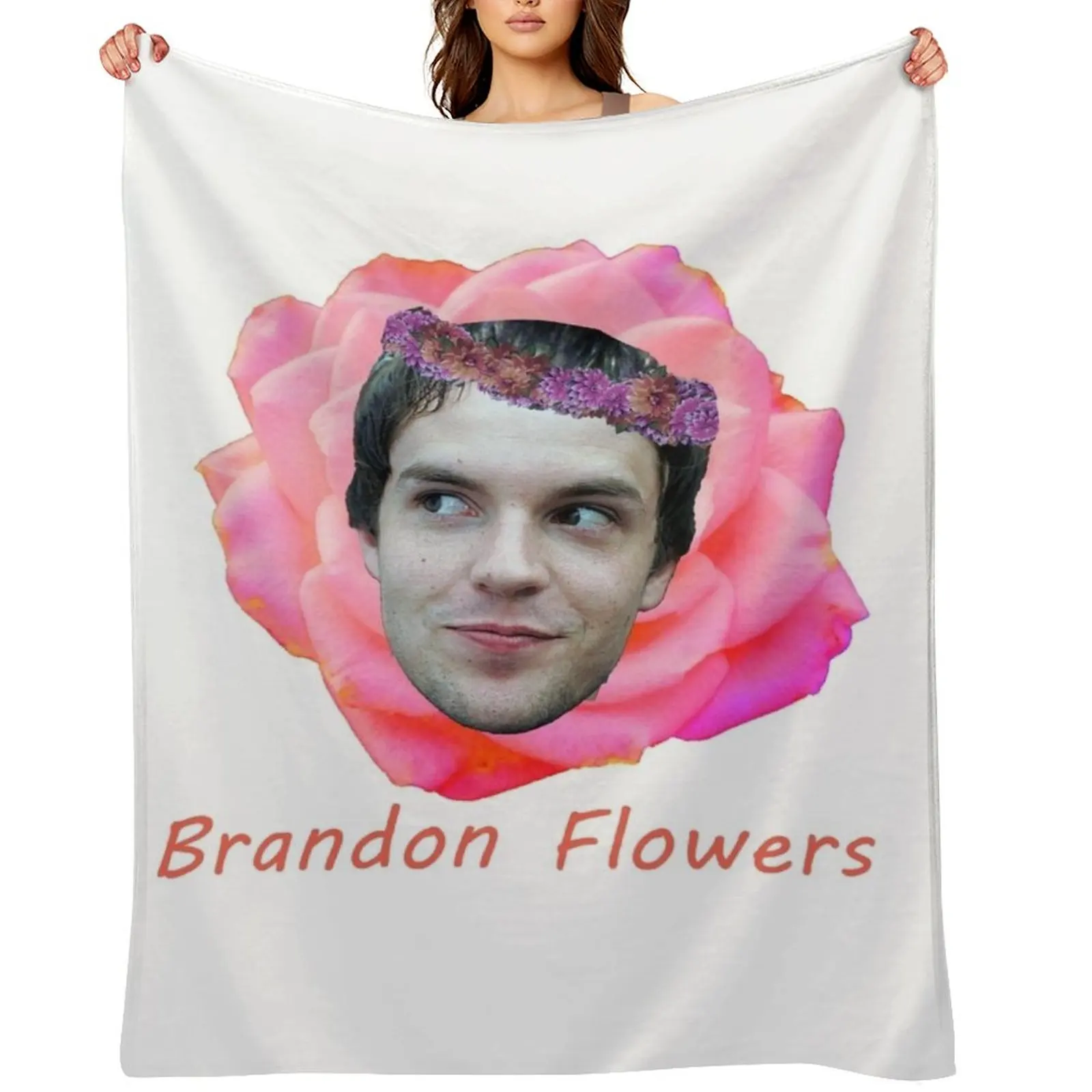 

literally brandon flowers Throw Blanket Plaid on the sofa Moving Luxury Throw Luxury Thicken Blankets