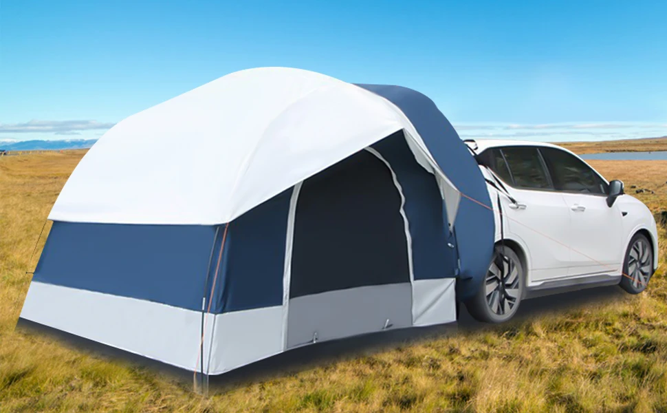 2.5*2m 야외 SUV 차량용 텐트 방수 옥스포드 천 4인용 캠핑 텐트 방수 야외 차량용 텐트 넓은 공간 흰색 녹색