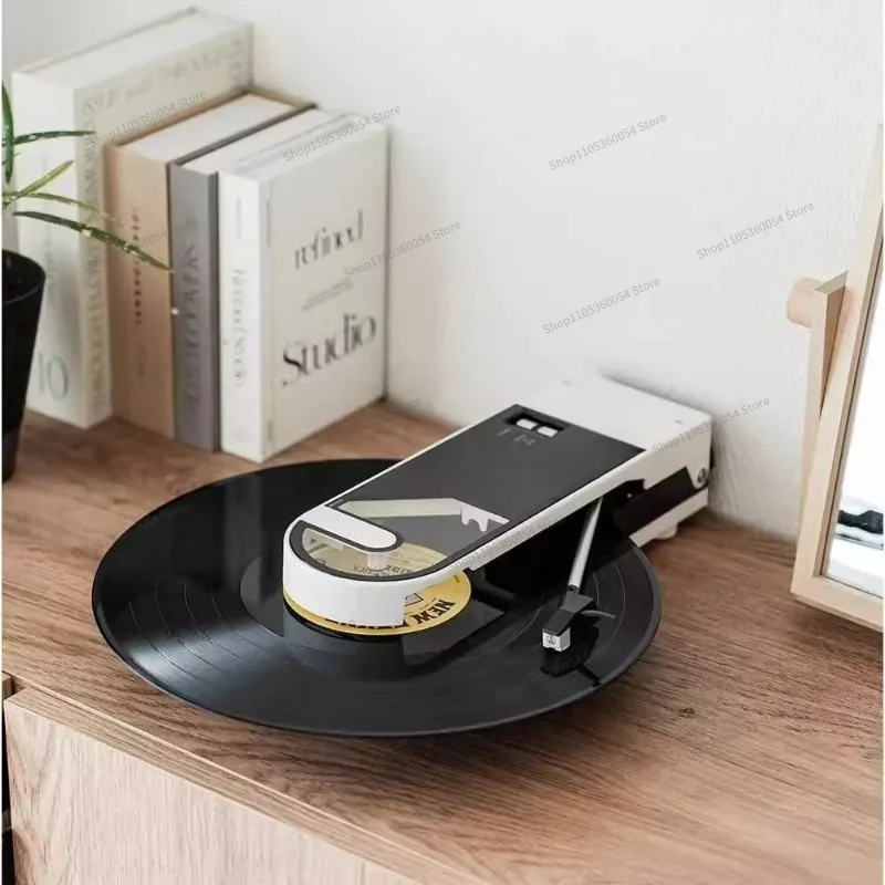 For AT-SB727 Portable Wireless Bluetooth Vinyl Turntable Vintage Outdoor Turntable Gramophone