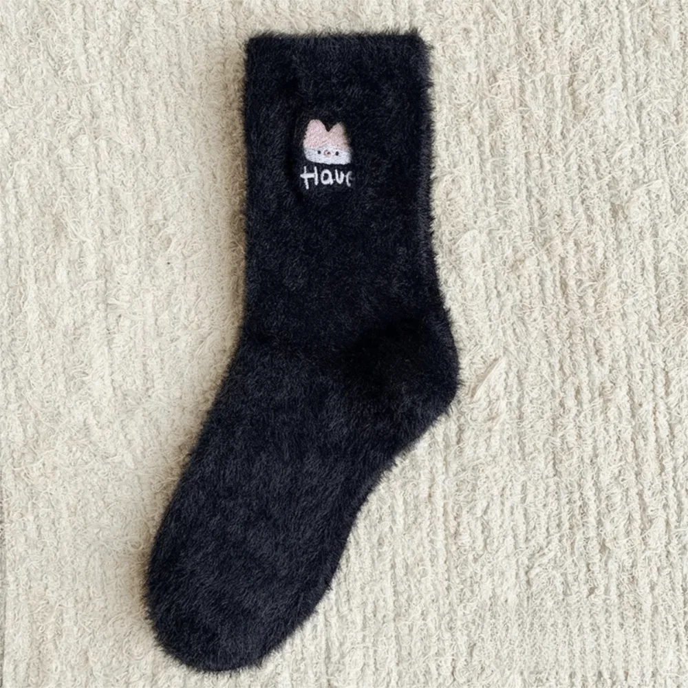 

Мягкие бархатные носки из мультфильма норки, утепленные противоскользящие носки-тапочки, термозимние теплые пушистые носки средней длины