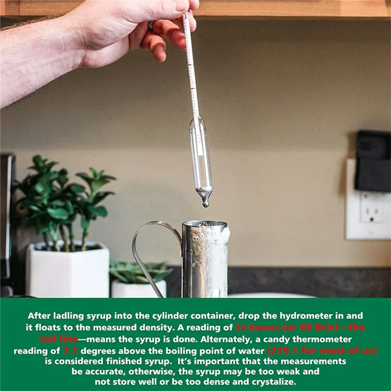 Maple Syrup Hydrometer Test Cup Kit Maple Syrup Density Kit Stainless Steel Maple Syrup Kit-Hot