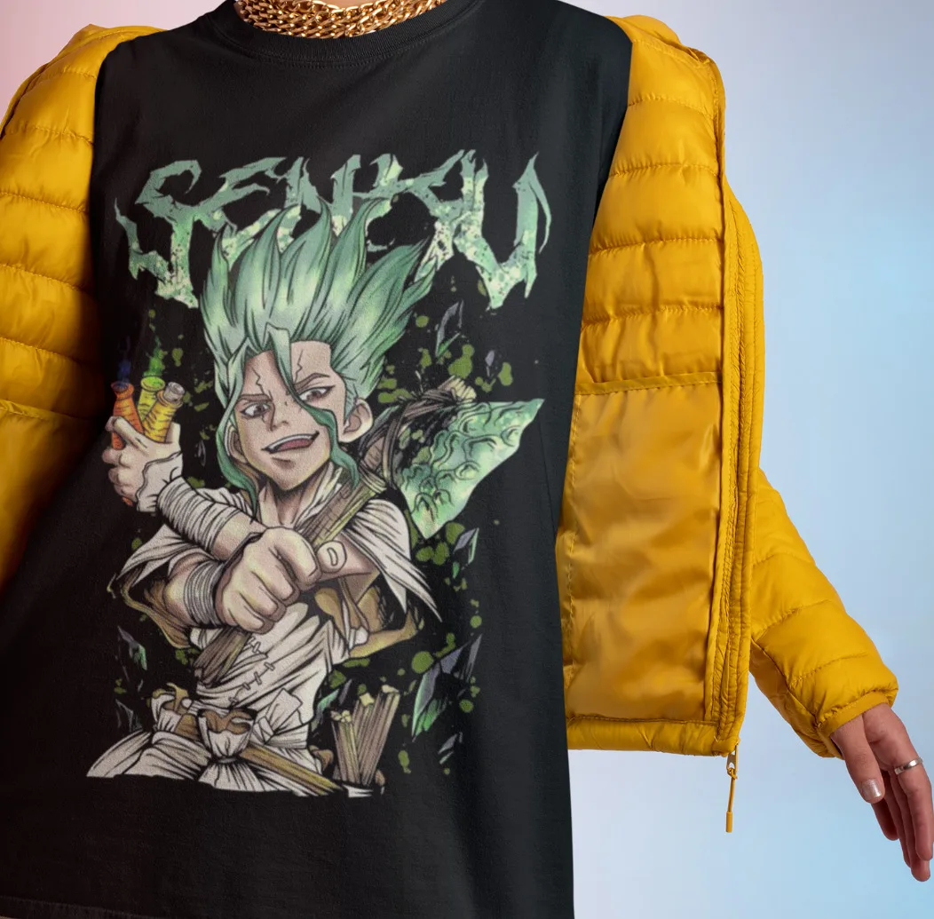 Stone Tshirt Senku Ishigami Shirt Kohaku T-Shirt Anime Manga Taiju Oki Ryusui