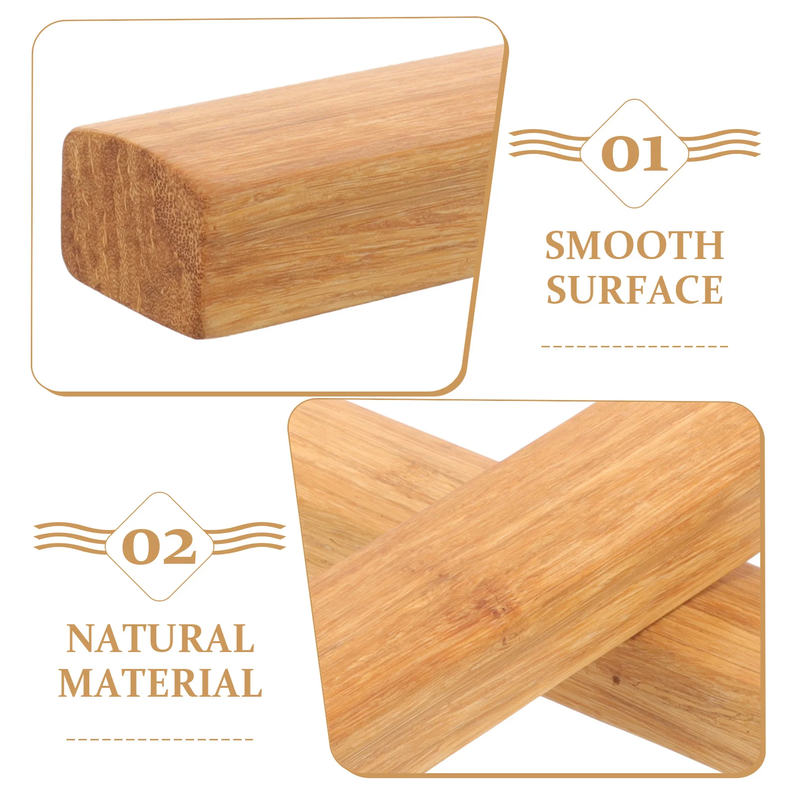 

2pcs Bamboo Wood Paperweight Chinese Calligraphy Practice Tool Heavy Desk Decor For Writing Brush Rest Office Supply Ornament