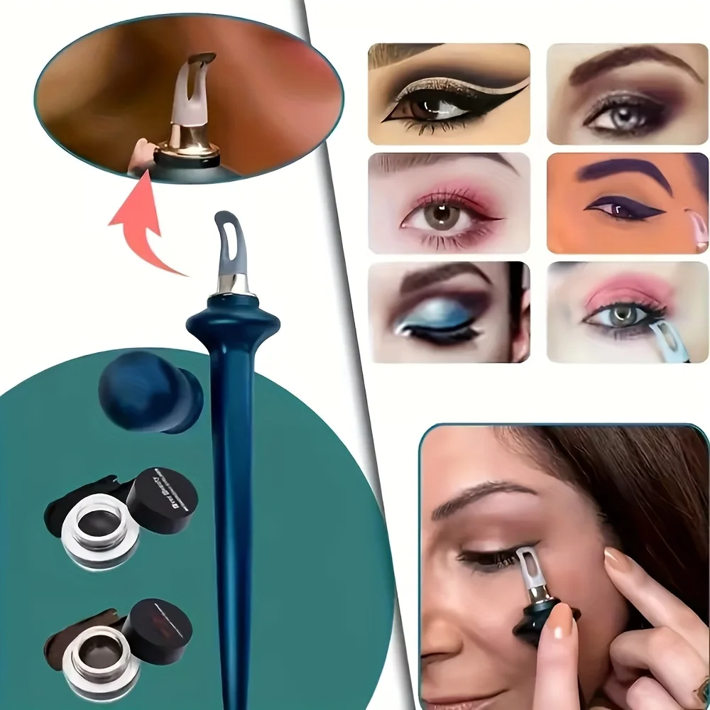 Pinceau pour eye-liner en silicone, imperméable, anti-bavures, outil auxiliaire pour eye-liner