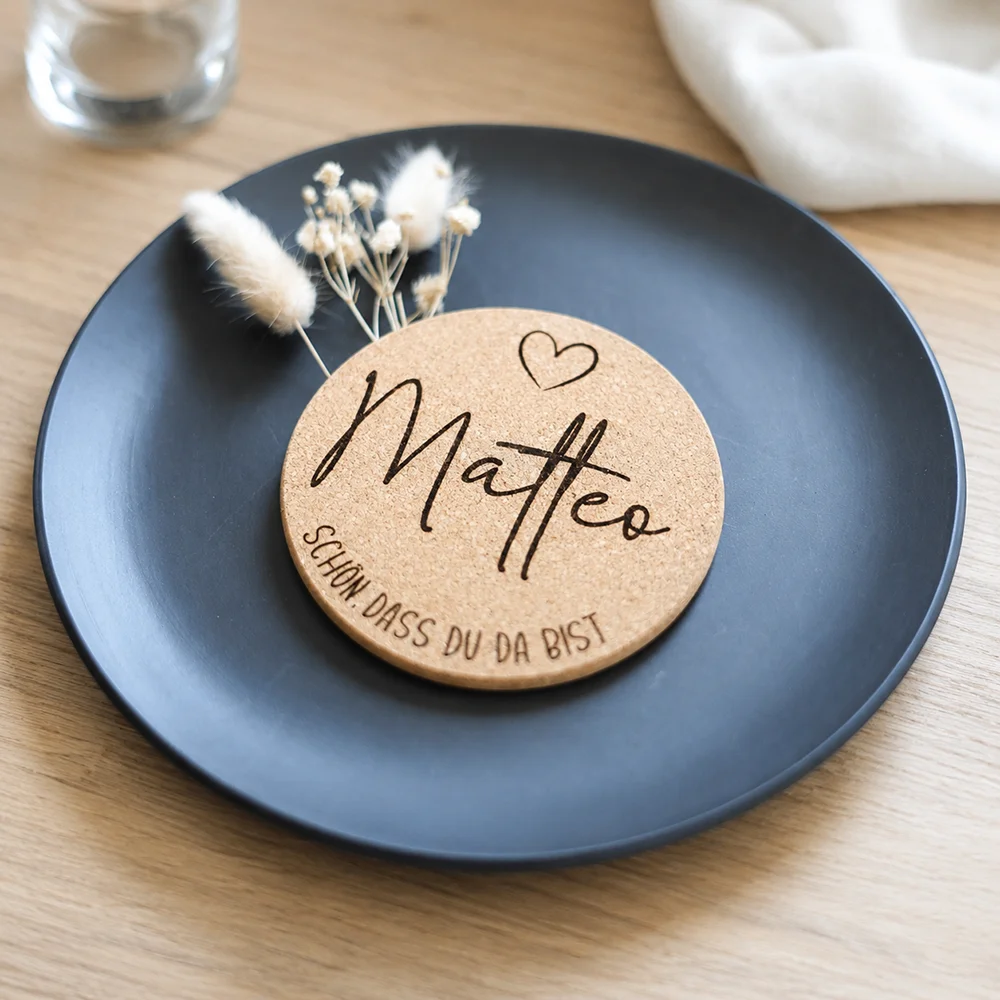Personalized Wedding Cork Coaster Personalized Names Date Round Drink Coaster Customized Wedding Favor Keepsake for Anniversary