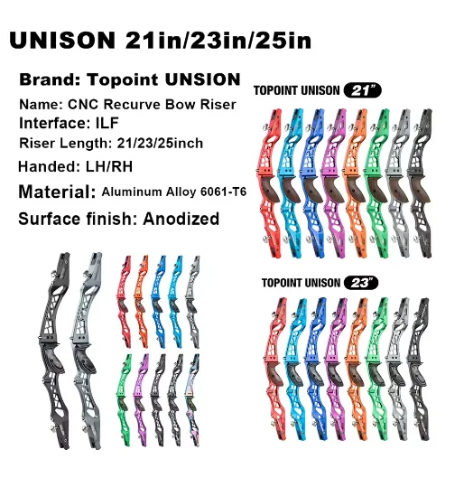 

Тетивы для лука Topoint UNISON 21/23/25 дюймов, ILF, для левшей/правшей, из алюминиевого сплава, для стрельбы из лука, охоты, соревнований, профессиональные.