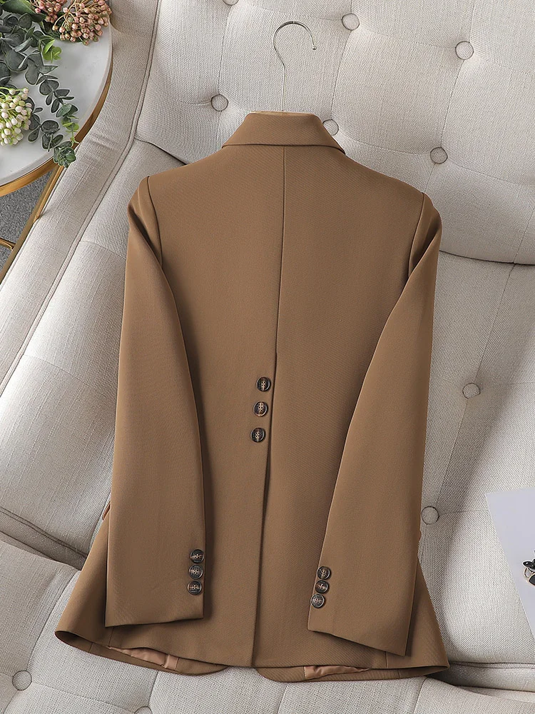 Blazer a bottone singolo per le donne 2023 New Spring manica lunga Slim Blazer da donna Chic Office Ladies Blazer con cappotto solido dentellato da donna