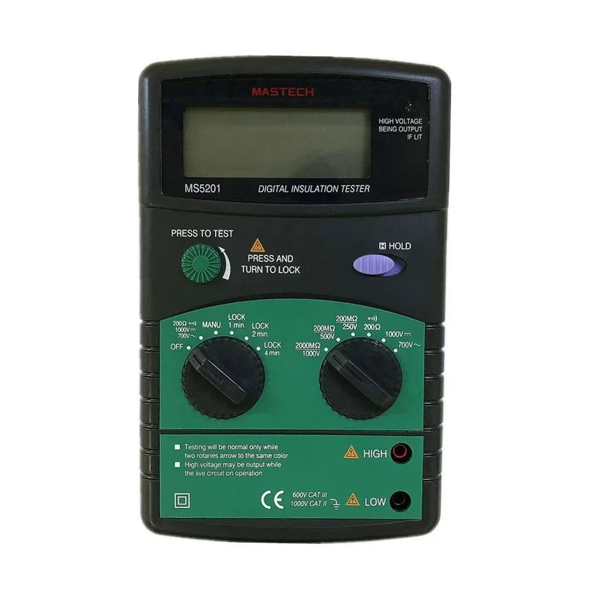 Mastech-digital Isolamento Resistência Tester Mega Ohm Som e Luz Teste de Alarme Genuine dc Tensão ac Ms5201