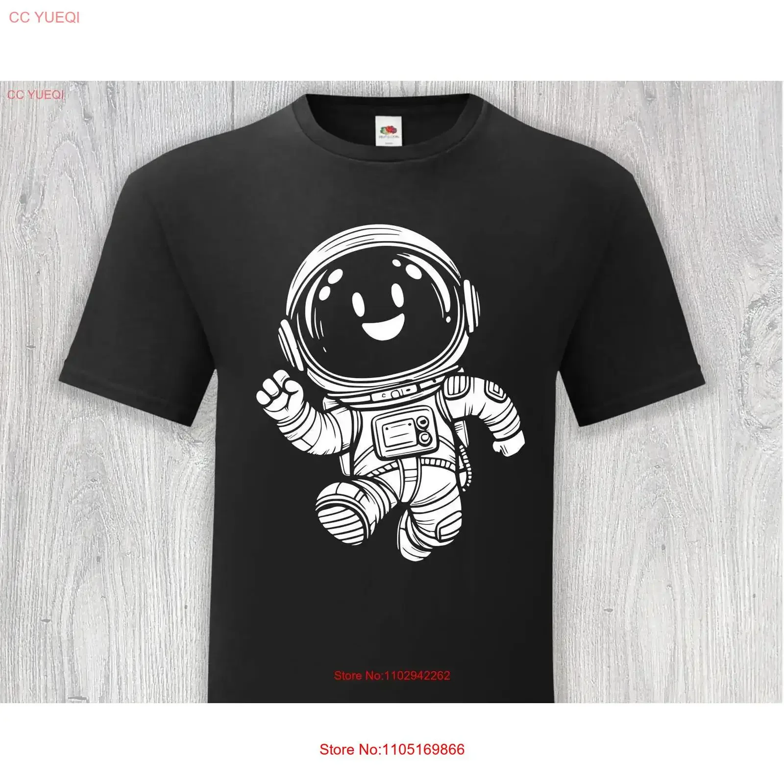 تي شيرت يد رائد فضاء على طراز الرسوم المتحركة مقاس S 3XL عتيق مغسول متعدد الاستخدامات قابل للتنفس كاجوال أوم