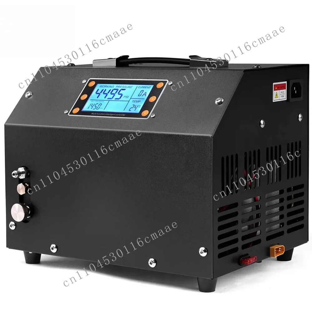Customized Household LCD Digital Display 4500Psi 300Bar 220V 110V 12V Fan Cooling Paintball Inflation PCP Air Compressor